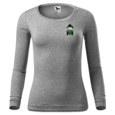 Da Oid Sinzer Bulldog Longsleeve Fitted Damen Grau Meliert Schoemering Front